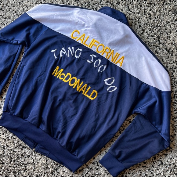 Adidas Vintage Track Jacket Tang Soo Do California Men's Navy Blue White XL - Picture 13 of 16